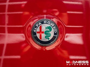Alfa Romeo Stelvio Rear Emblem Frame Trim - Carbon Fiber